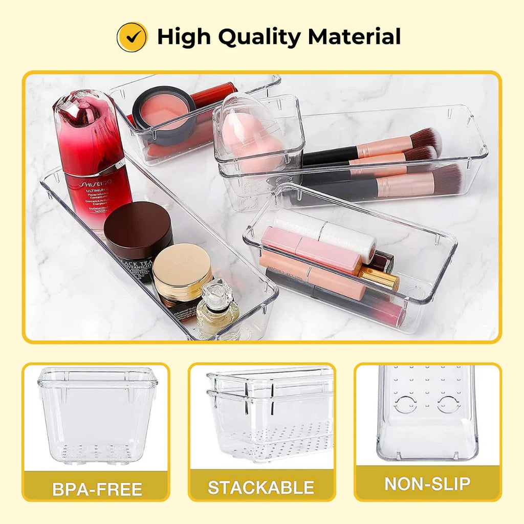 ELITEPRO™ Clear Drawer Organizer Tray Set
