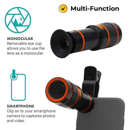 ELITEPRO™ Monocular Phone Telescope | Protable HD 14x Optical Zoom Smartphone Camera Telescope Lens Monocular Travel Hiking Tour