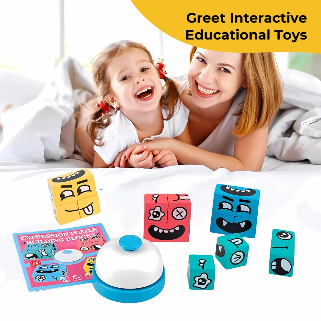 Elite Kids™ Emoji Expressions Matching Cube Game ( with bell )