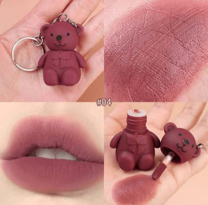 ELITEPRO™ 2 in 1 Keychain Bear Matte Lipstick (Pack of 2, Assorted)