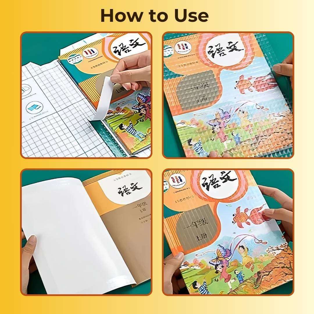 ELITEPRO™ Self-adhesive transparent protective book cover (Pack of 30)