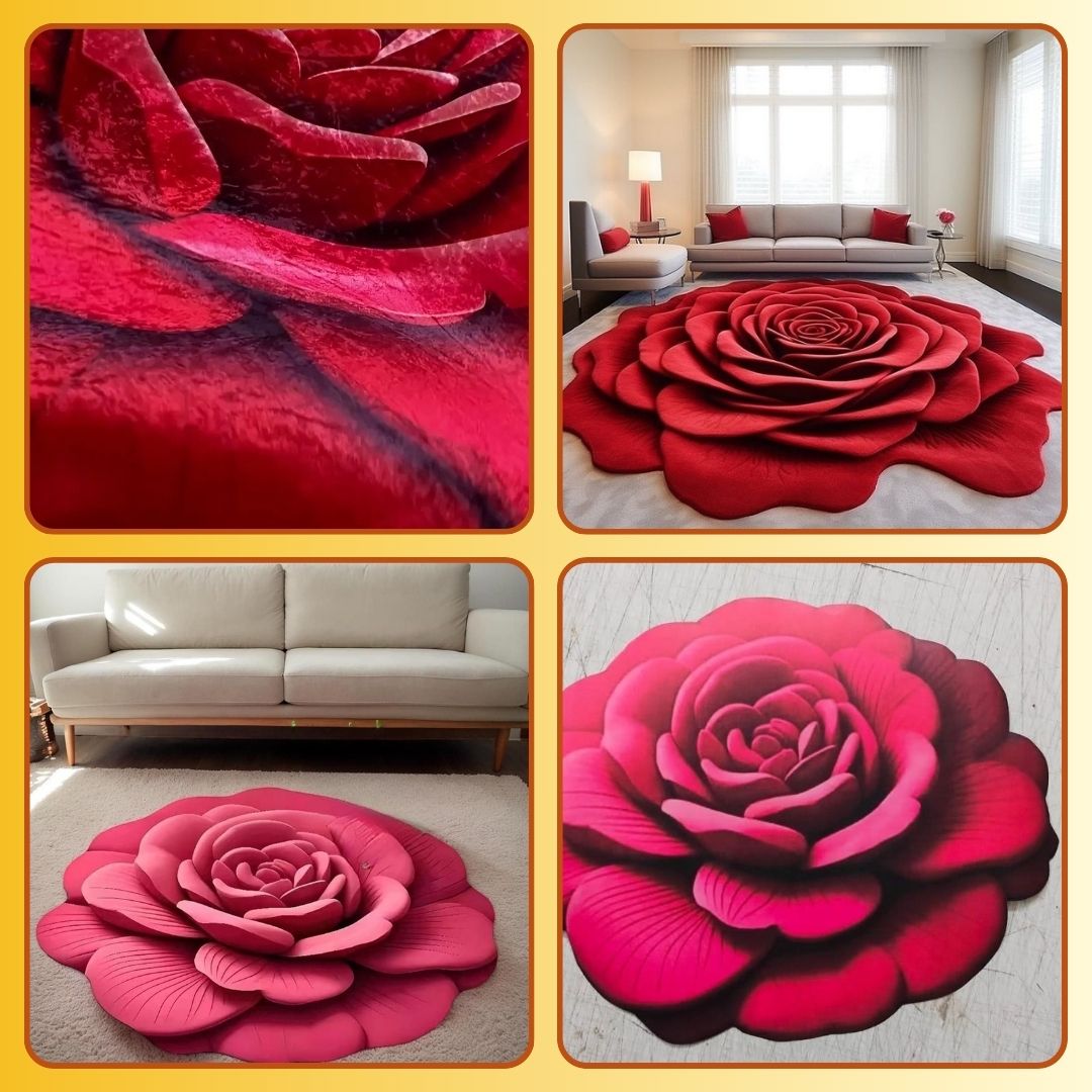 Imported 3D Rose Mat Quick Dry Non Slip - Trending Item 🔥