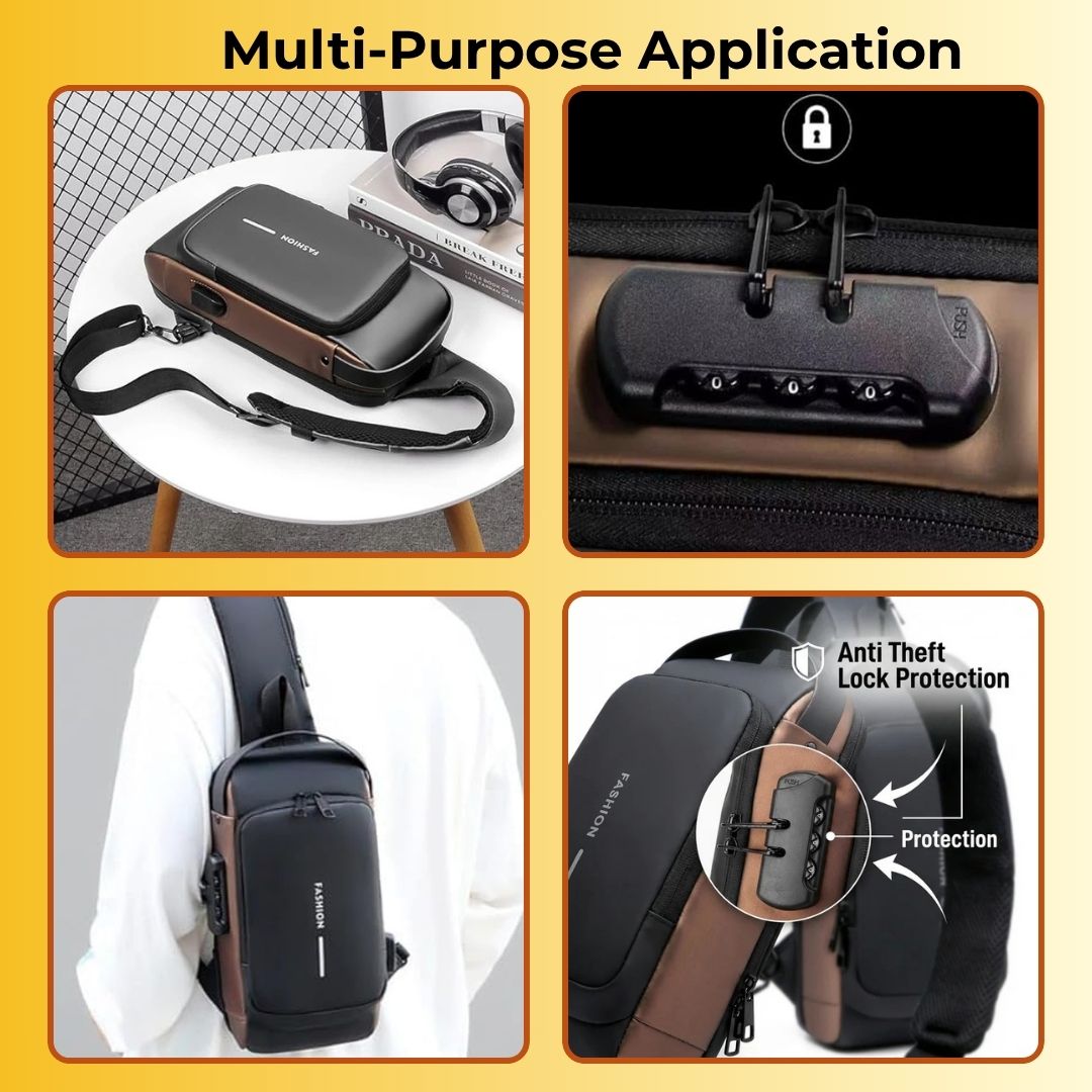 Anti-Theft Cross Body Bag With USB Charging (Cable Included)