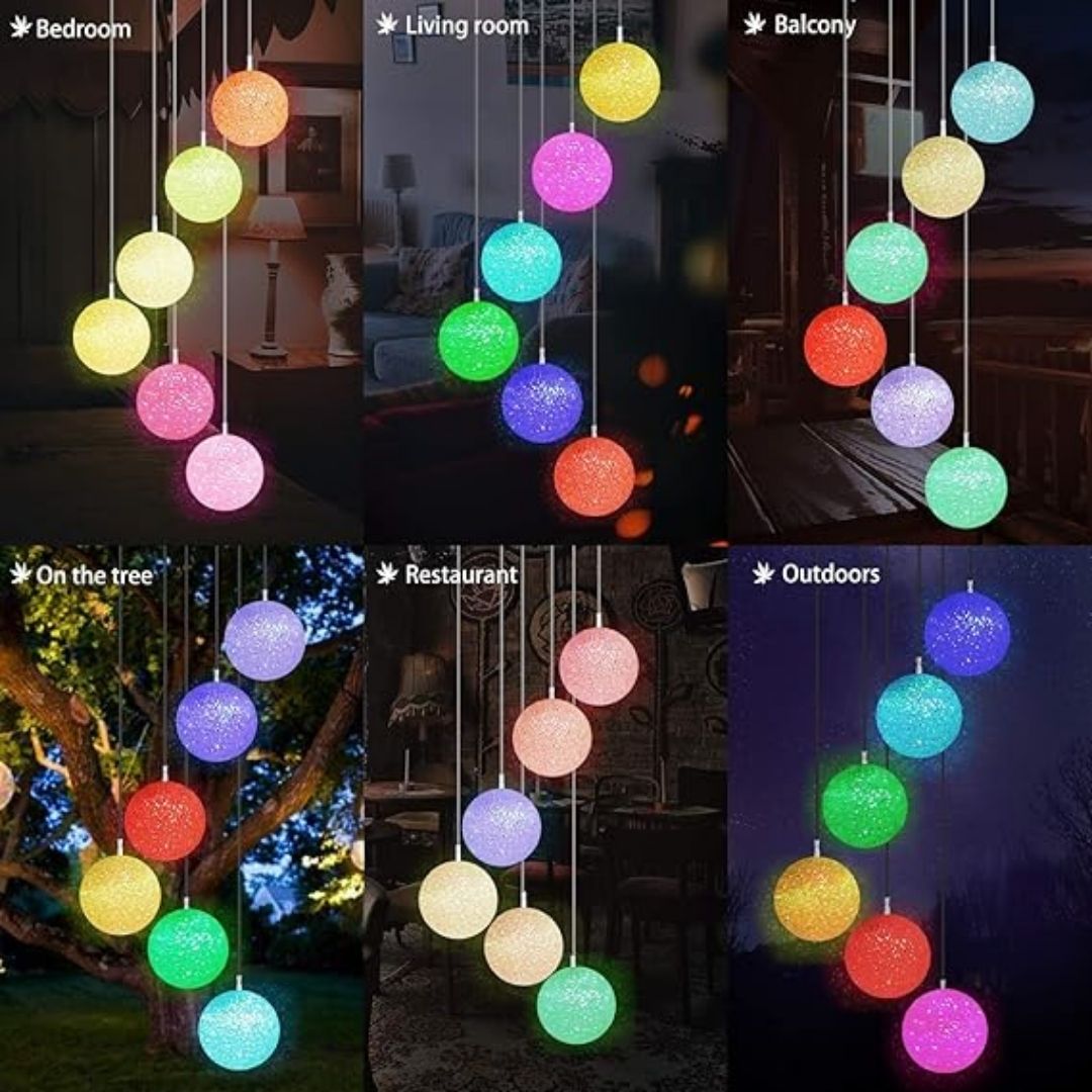 ELITEPRO™ Solar Powered LED Crystal Ball Wind Chimes