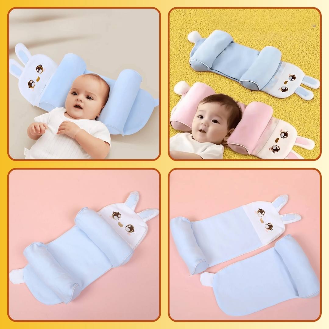Adjustable Baby Head Shaping Pillow with Free Baby Feeder Spoon Bottle