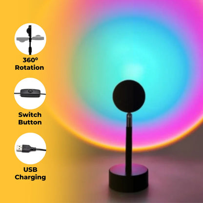 Sunset Lamp Projection Lamp Night Light Romantic 16 Colors Changing with Remote
