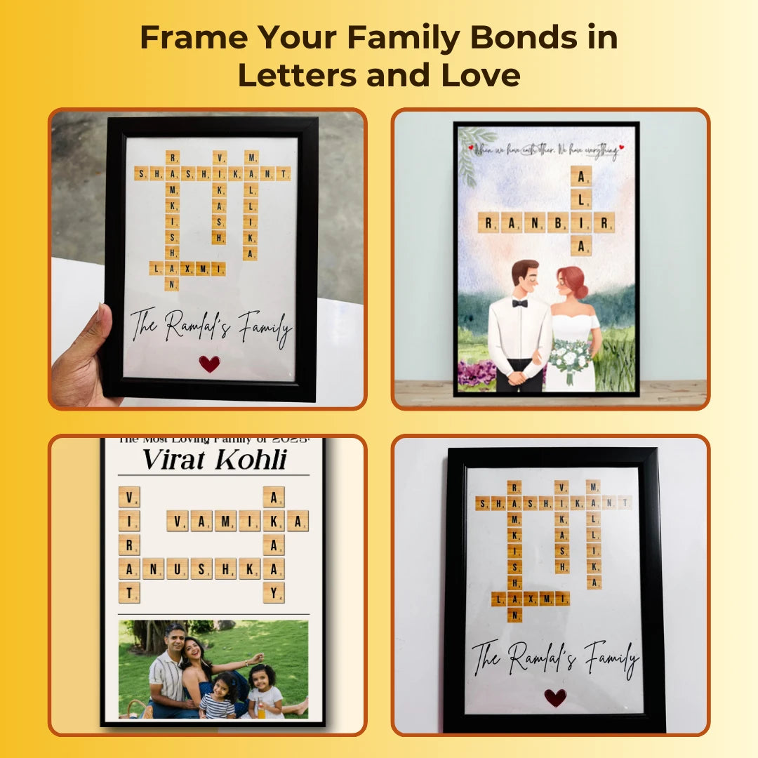 Family Crossword Puzzle Wall Frame