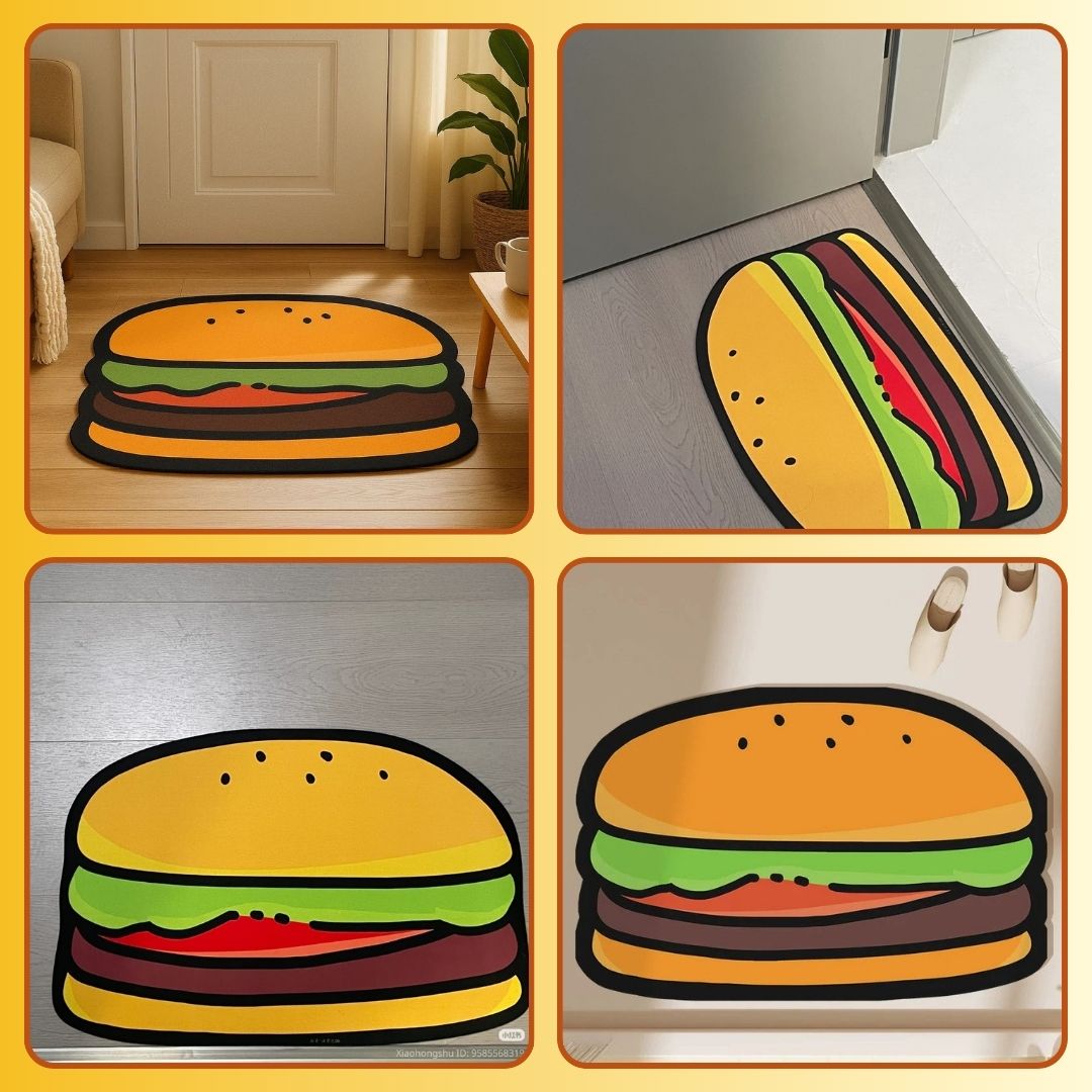 3D Hamburger Floor Mat