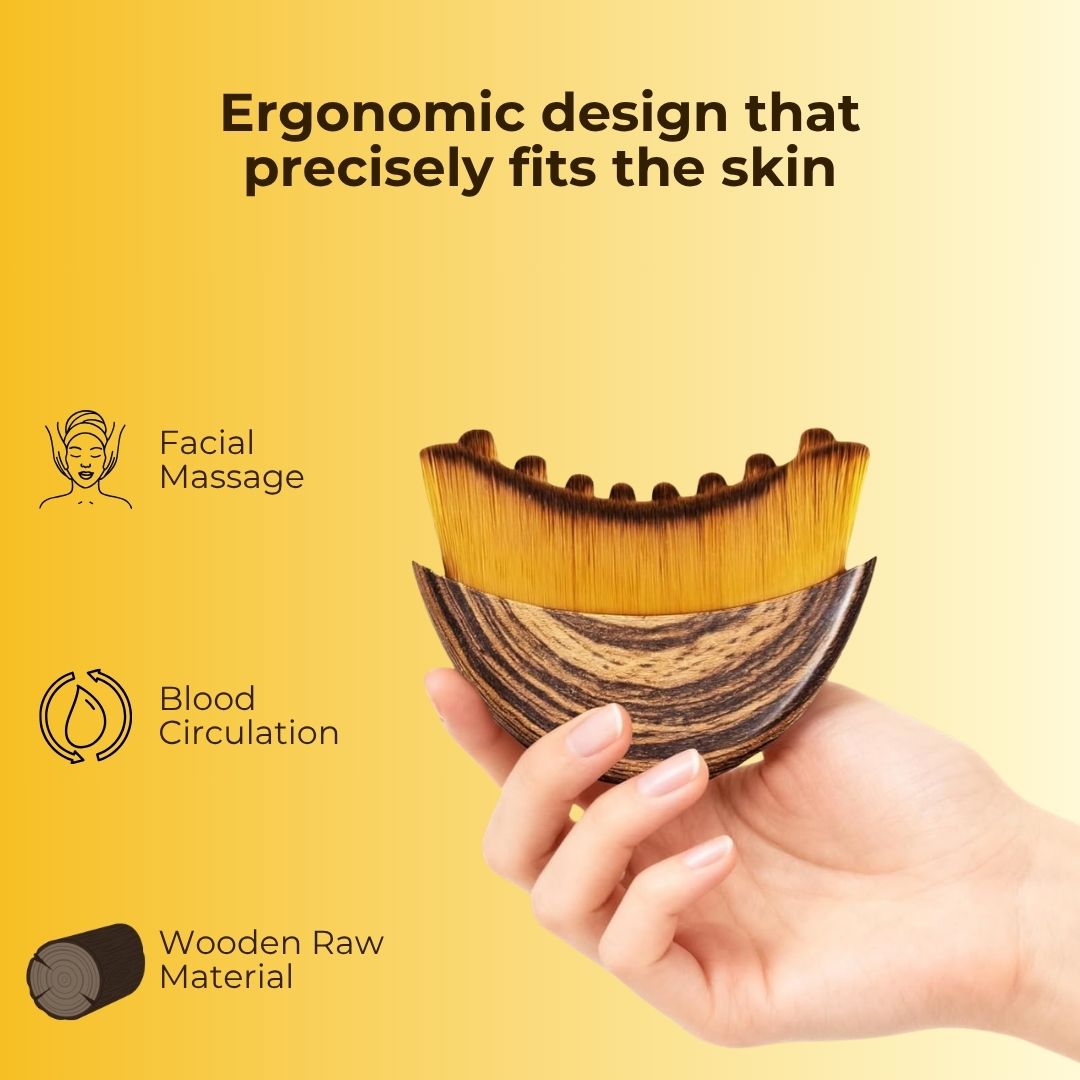 Imported Contour Face Brush - Reduces Puffiness, Promotes Detox & Lift – Soft Bristles, Improves Skin Glow : Works Best For Skin in Summers