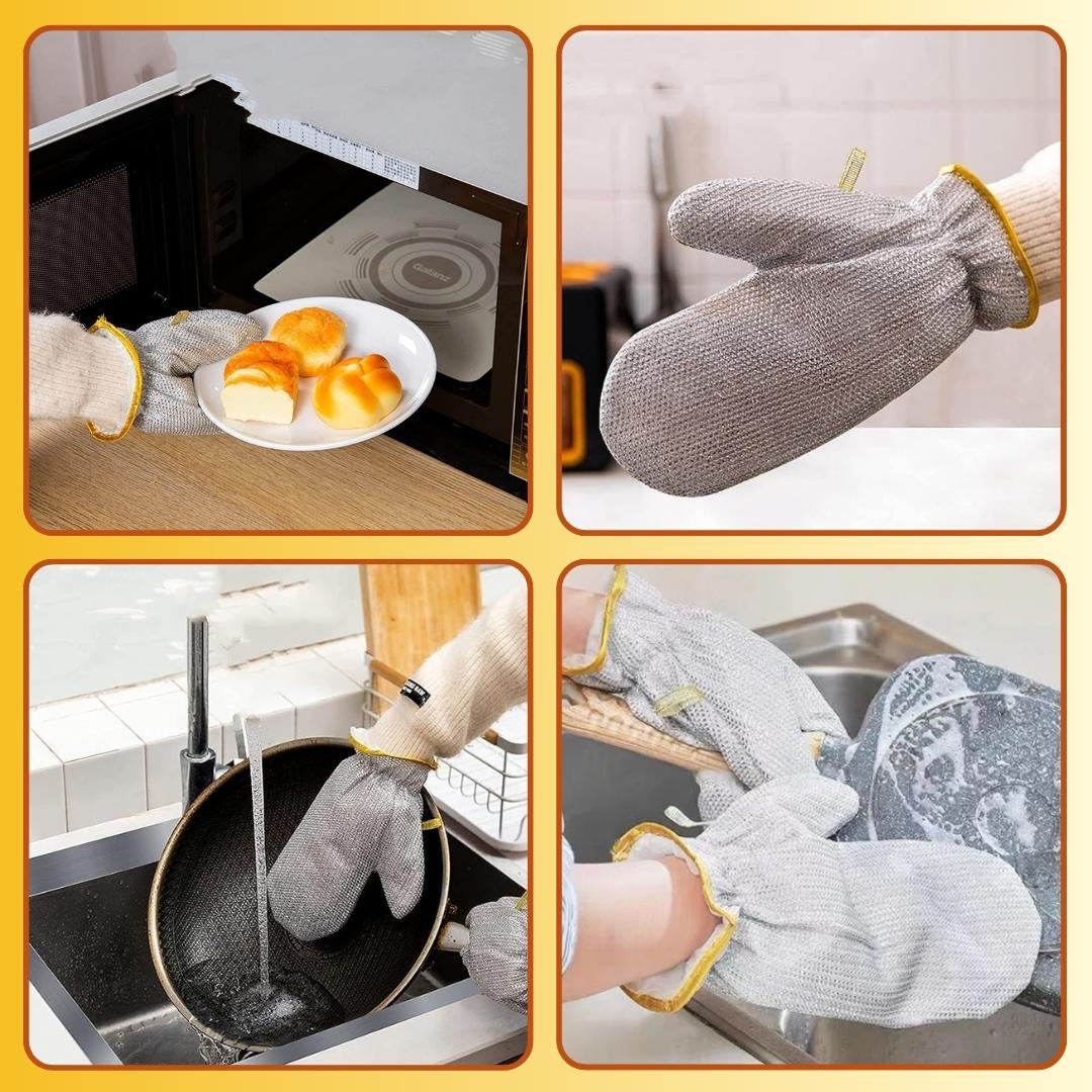 Steel Wire Dishwashing Glove - Pack Of 2 Pair