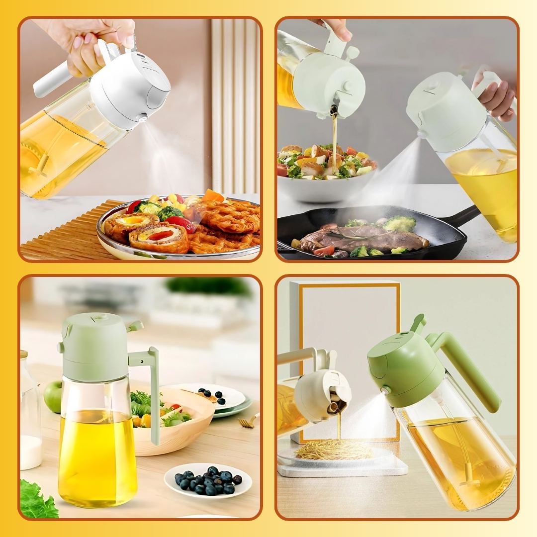 Portable 2 In 1 Sprayer Oil Dispenser With Free 45 Kitchen Label Stickers