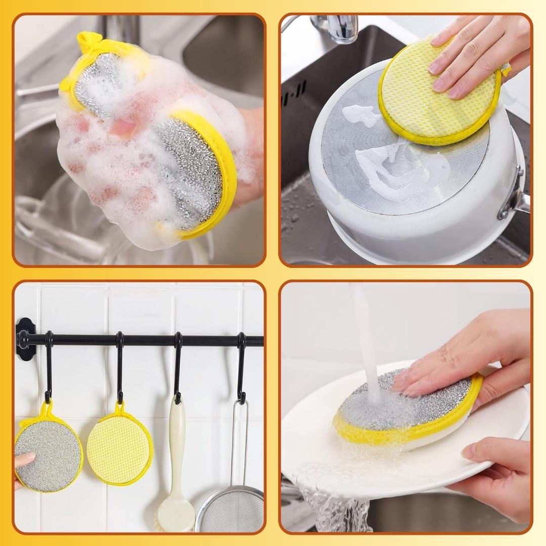2 In 1 Multipurpose Kitchen Sponge - Pack Of 10