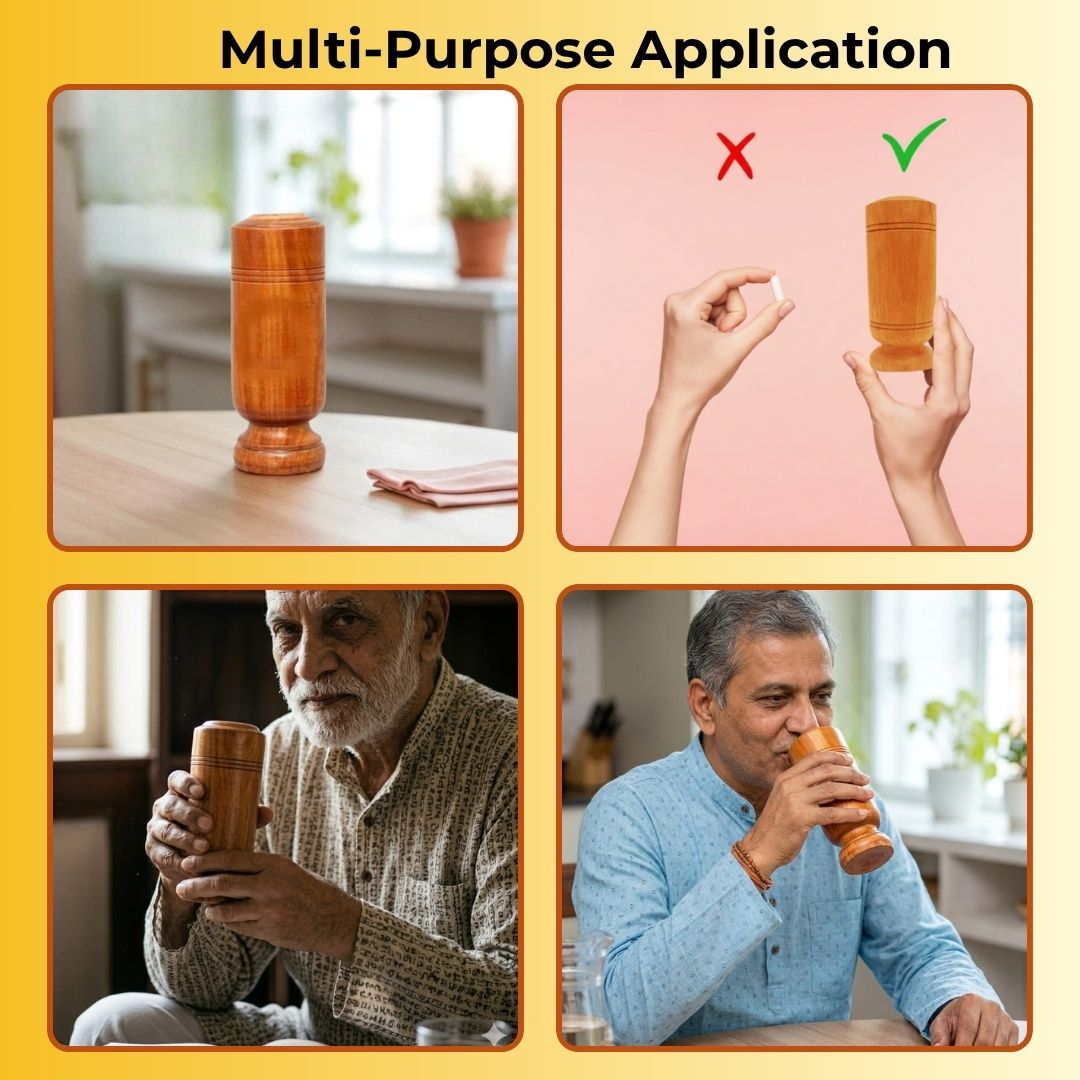 Healthy Body in 30 Days Wooden Water Glass Made With Ancient Herbal techniques