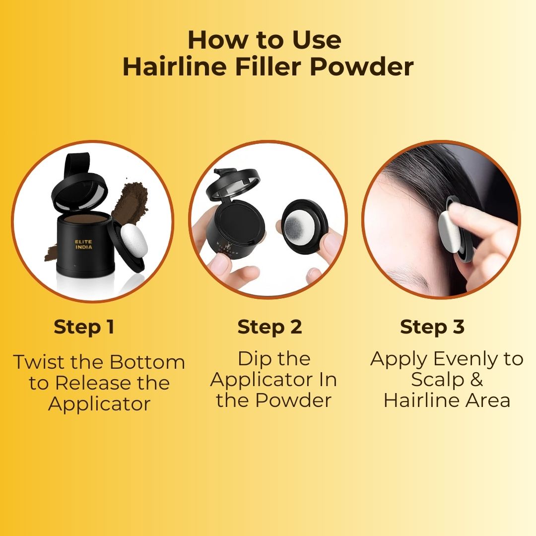 Elite India Hairline Shadow Powder- Works With every skin type: No Harm to your scalp