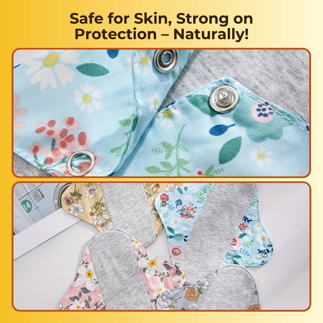 Reusable Cotton Sanitary Pad Cloth - Pack of 3 (Mixed Designs)