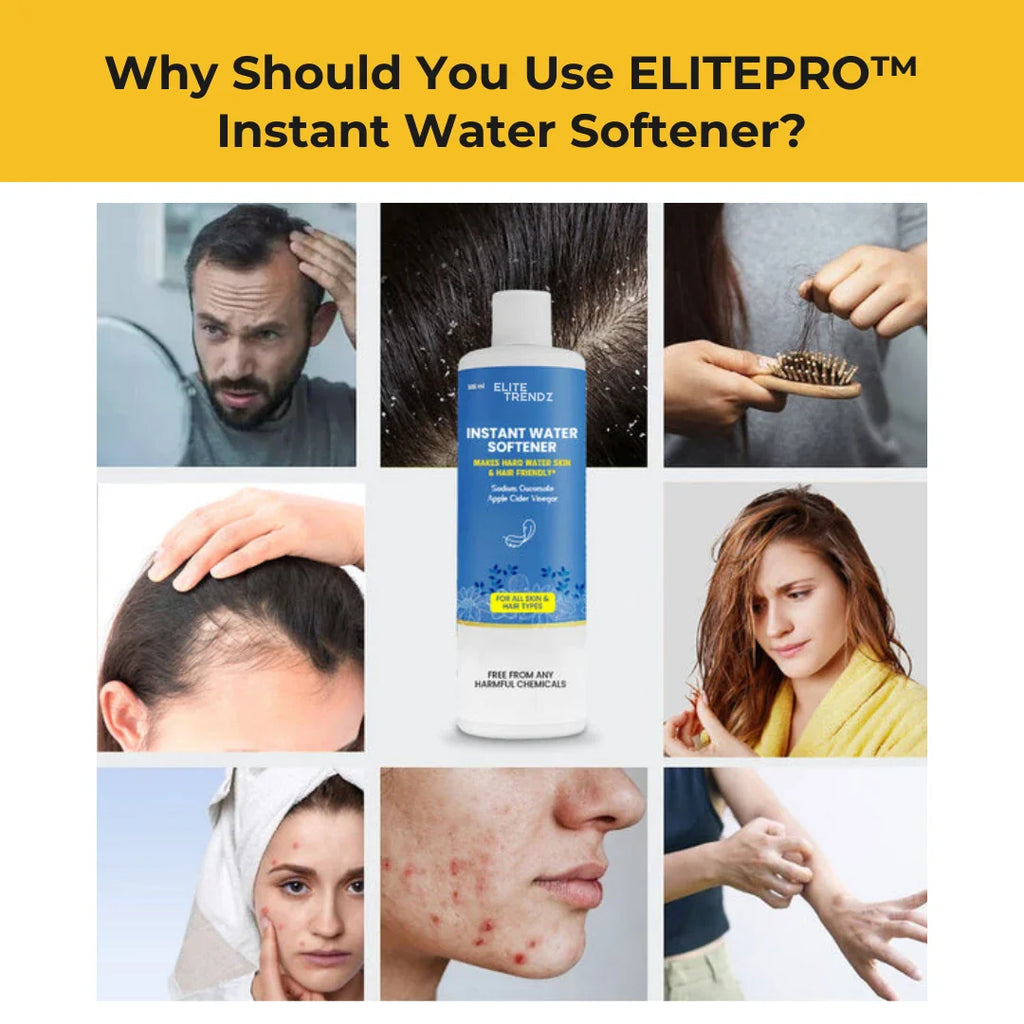 ELITEPRO™ Instant Water Softener (Pack Of 2), Makes Your Water Hair & Skin Friendly | Reduces Hair Fall & Skin Itching | Disables Hardness & Maintains pH Level | Non Toxic and 100% Safe | 200 ml