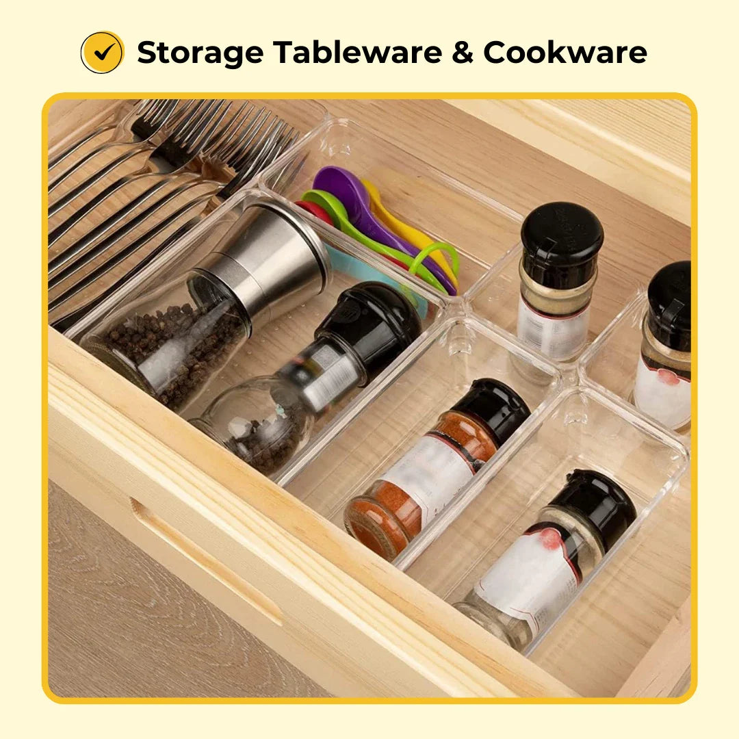 ELITEPRO™ Clear Drawer Organizer Tray Set