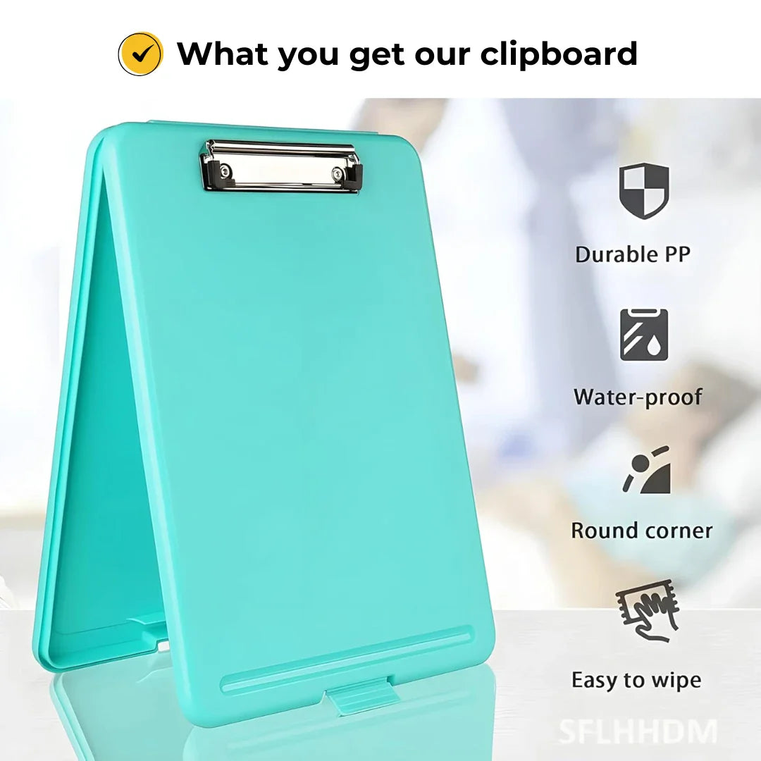 Clipboard Paper Holder Storage Writing Pad with Storage Plastic Clipboard Ideal for Office, Nurse, Students, Teachers, Sales