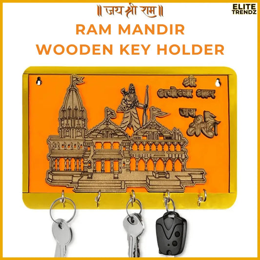 ELITEPRO™ RAM MANDIR WOODEN KEY HOLDER