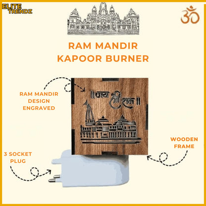 ELITEPRO™ 3-in-1 AYODHYA RAM MANDIR KAPOOR AROMA BURNER & NIGHT LAMP