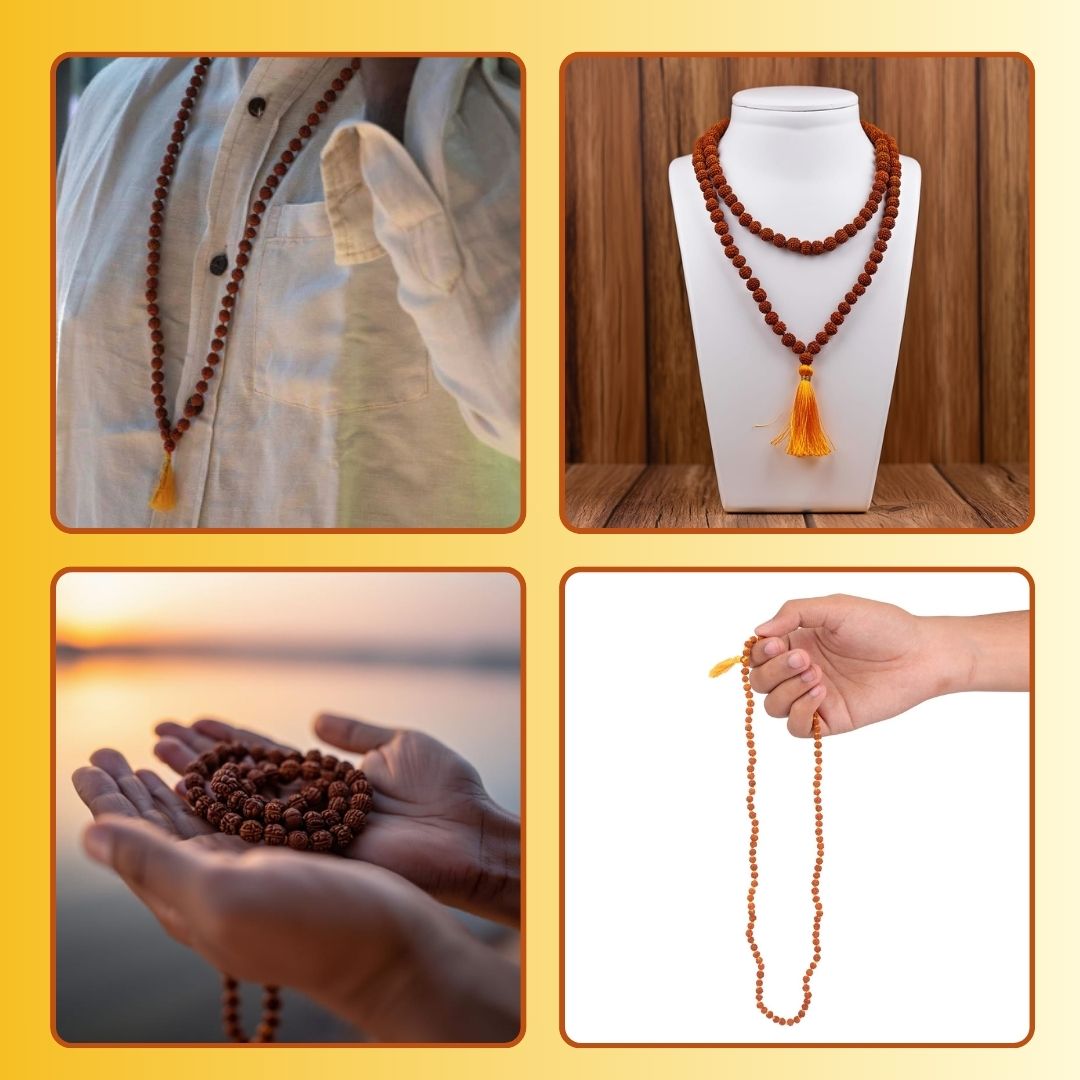 Brown Rudraksha Mala - 108+1 Beads