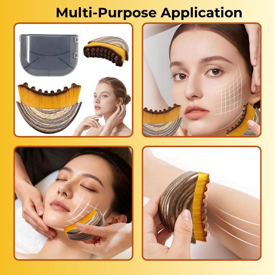 Imported Contour Face Brush - Reduces Puffiness, Promotes Detox & Lift – Soft Bristles, Improves Skin Glow : Works Best For Skin in Summers