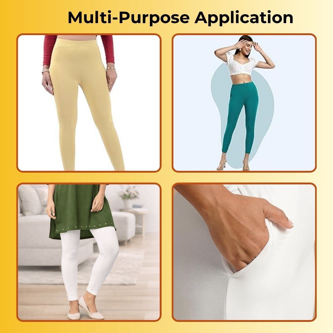 Stretchable Cotton Women Leggings - Pack Of 2 Sweat Absorbing Material For Summers