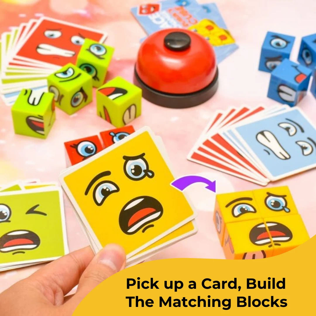 Elite Kids™ Emoji Expressions Matching Cube Game ( with bell )