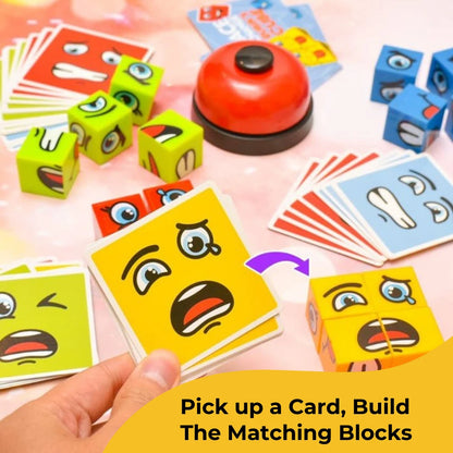 Elite Kids™ Emoji Expressions Matching Cube Game ( with bell )