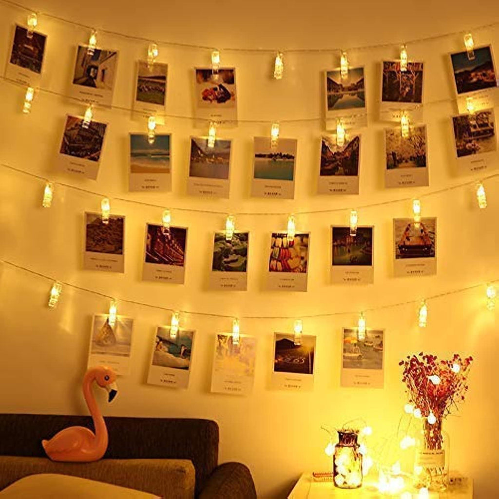 ELITEPRO™ Home 16 LED Photo Clip String Lights for Hanging Photos Cards