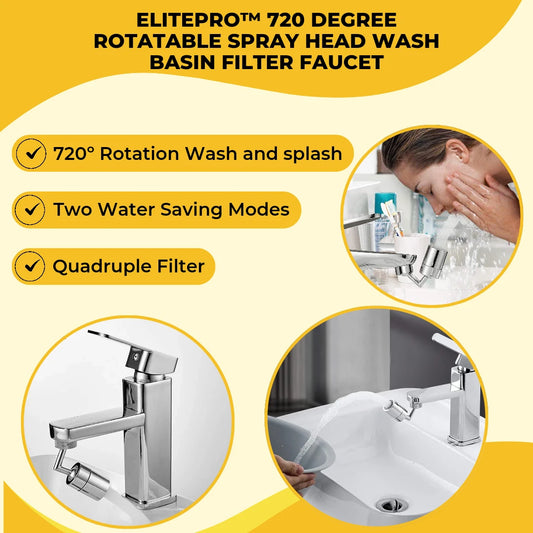 ELITEPRO™ 720 Rotating Faucet/Tap Extender - For all Size of Taps