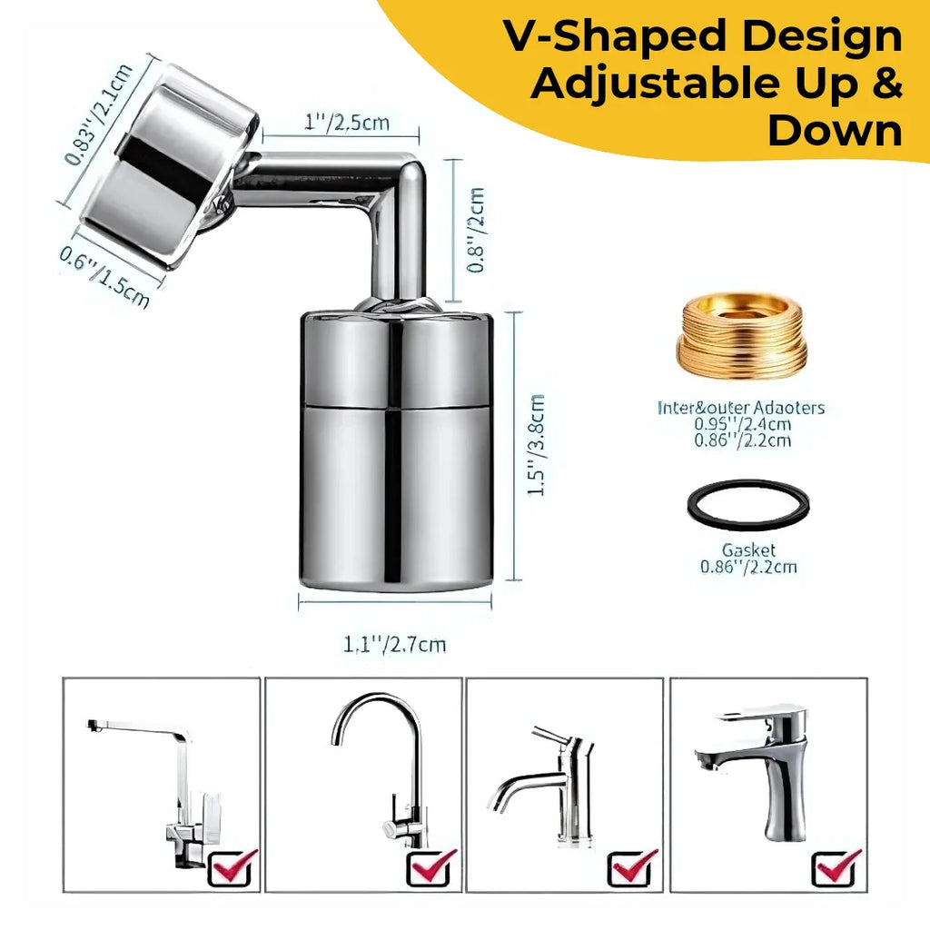 ELITEPRO™ 720 Rotating Faucet/Tap Extender - For all Size of Taps
