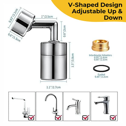 ELITEPRO™ 720 Rotating Faucet/Tap Extender - For all Size of Taps