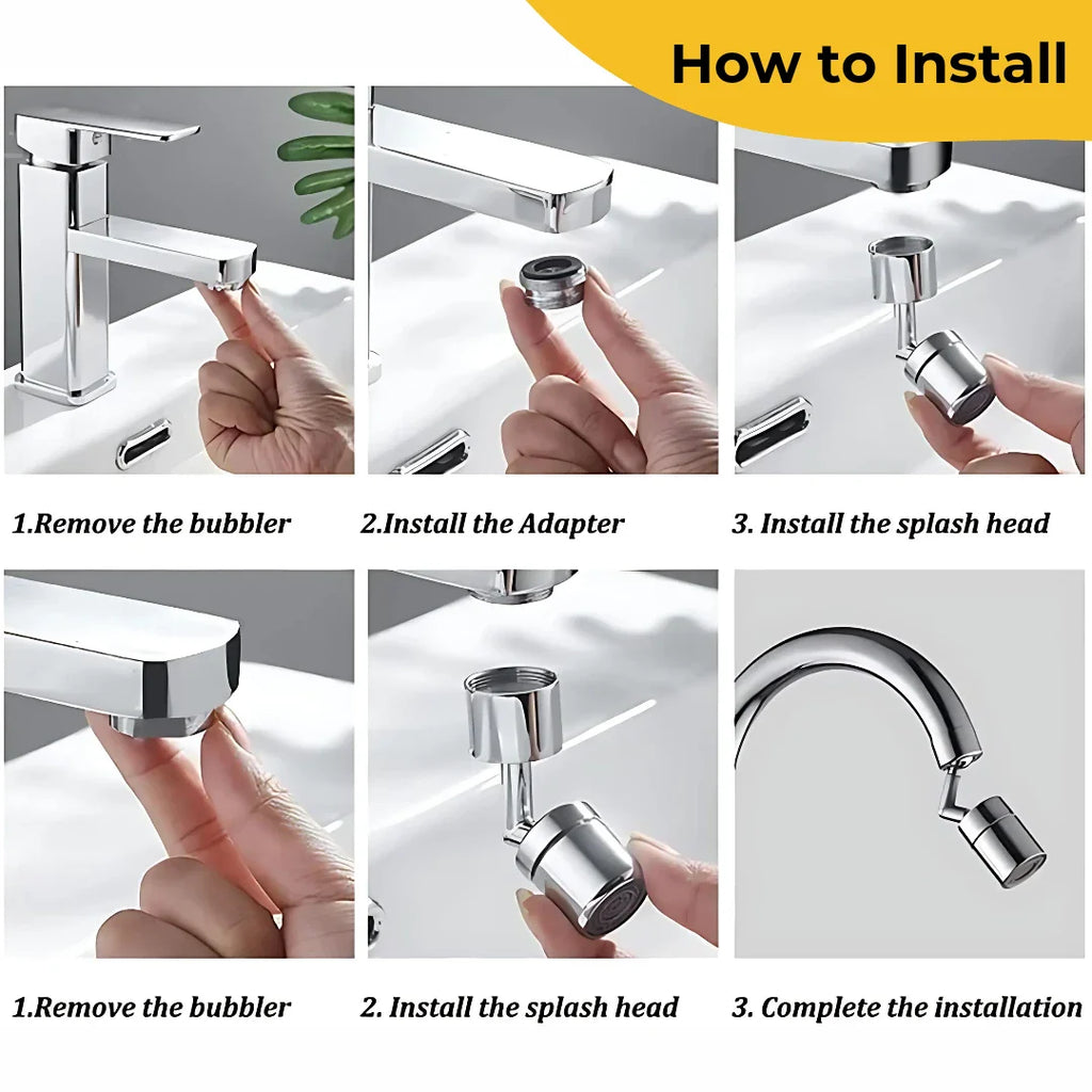 ELITEPRO™ 720 Rotating Faucet/Tap Extender - For all Size of Taps