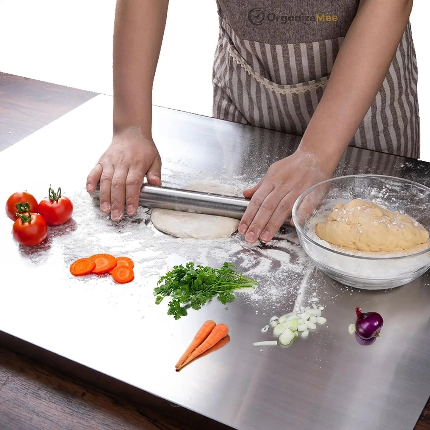 ELITEPRO™ Scratch Less Stainless Steel Kitchen Chopping Board 41 x 31 Cm (Big Size) 306 Food Grade Steel