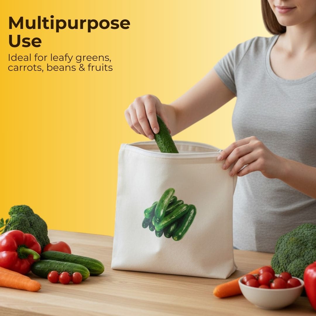 Reusable Vegetables Bags - Keeps Your Fruits & Vegetables Fresh & Nutritious Especially in Summers