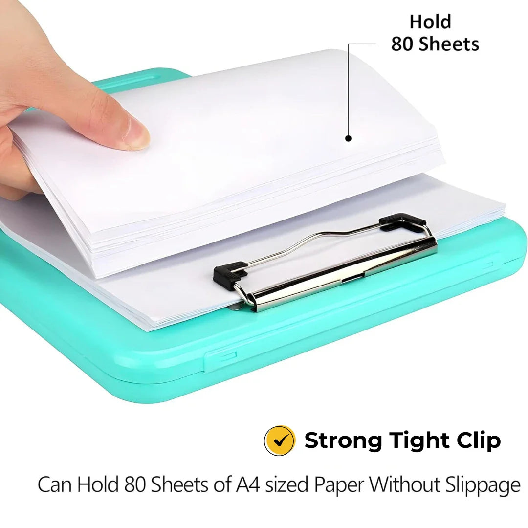 Clipboard Paper Holder Storage Writing Pad with Storage Plastic Clipboard Ideal for Office, Nurse, Students, Teachers, Sales
