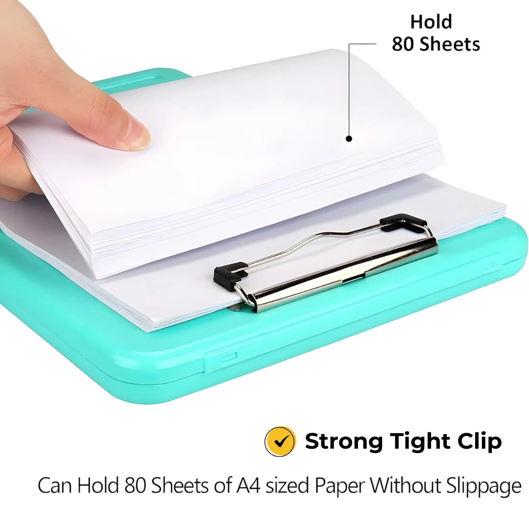 ELITEPRO™ Clipboard Paper Holder Storage Writing Pad with Storage Plastic Clipboard Ideal for Office, Nurse, Students, Teachers, Sales