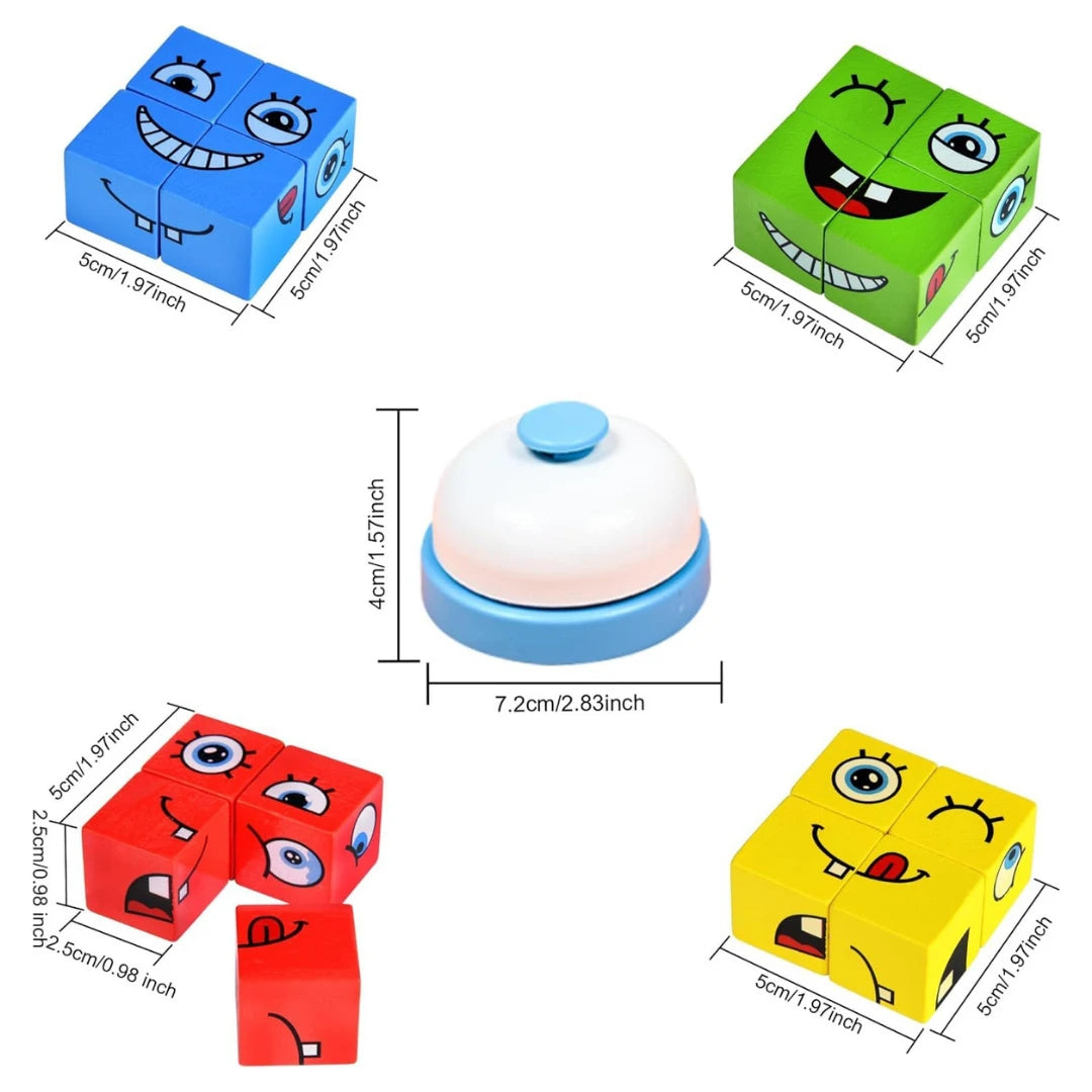 Elite Kids™ Emoji Expressions Matching Cube Game ( with bell )