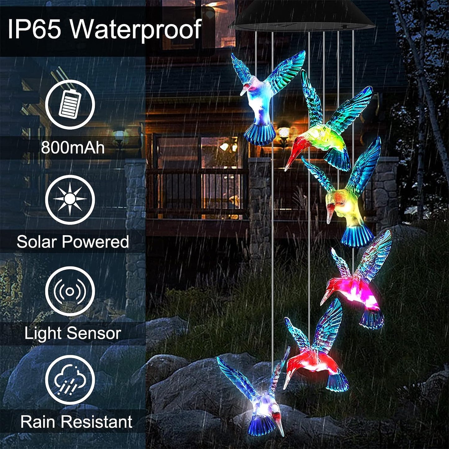 ELITEPRO™ Solar Hummingbirds Chime