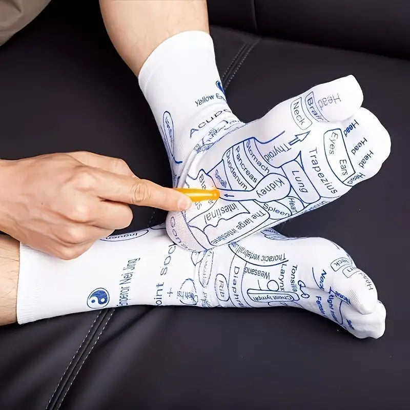 ELITEPRO™ ACUPRESSURE REFLEXOLOGY SOCKS WITH MASSAGE STICK-  Body Pain Relief Socks with Trigger Point Massage Tool (Approved by Indian Medical Society)