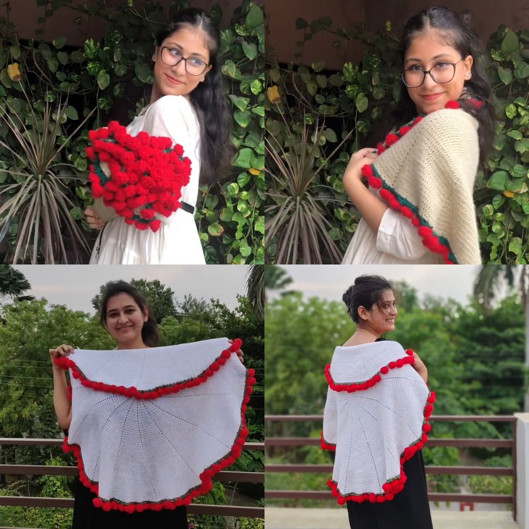 Hand Made Soft Bouquet Blanket (Premium Wool Yarn)