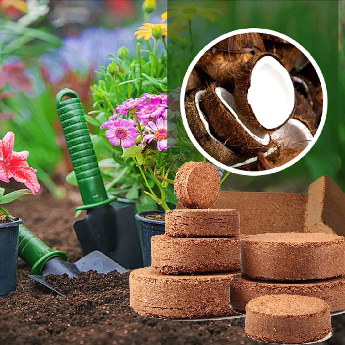 ELITEPRO™ Organic Coco Coir Brick - Potting Soil Mix for Plants- Pack OF 2 Bricks (200 gm each)