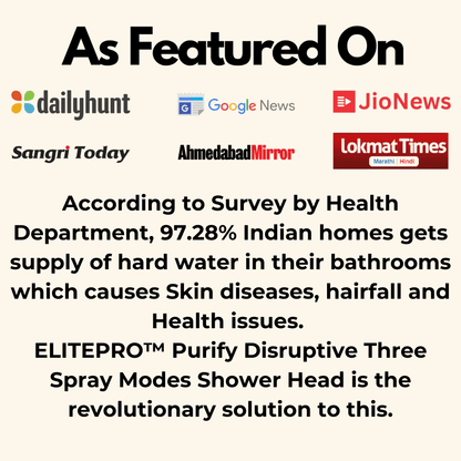 ELITEPRO™ Purify Disruptive Three Spray Modes Shower Head: Remove Water Impurities For Better Hair, Health & Skin- FITS INTO ALL SHOWERS