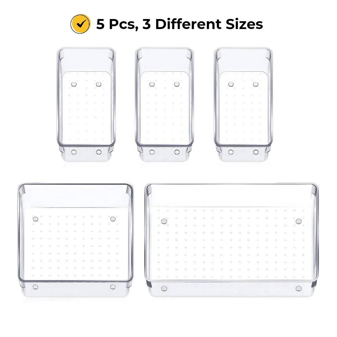 ELITEPRO™ Clear Drawer Organizer Tray Set