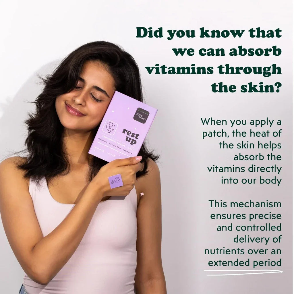 ELITEPRO™ Sleep Patches - Pack of 10, Melatonin, Valerian Root, Magnesium patches | Absorb vitamins through your skin | Insomnia relief | Sleep cycle regulation | Stress reduction | Skin-friendly (Pack of 10)