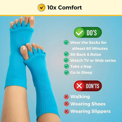 ELITEPRO™ Blue Cotton Foot Alignment Socks (FREE SIZE) - Realign, Relieve, and Rejuvenate Your Foot for Pain-Free Living