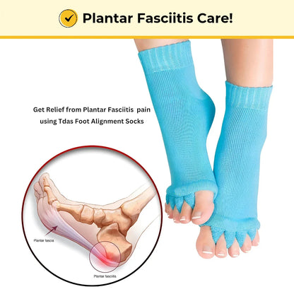 ELITEPRO™ Blue Cotton Foot Alignment Socks (FREE SIZE) - Realign, Relieve, and Rejuvenate Your Foot for Pain-Free Living