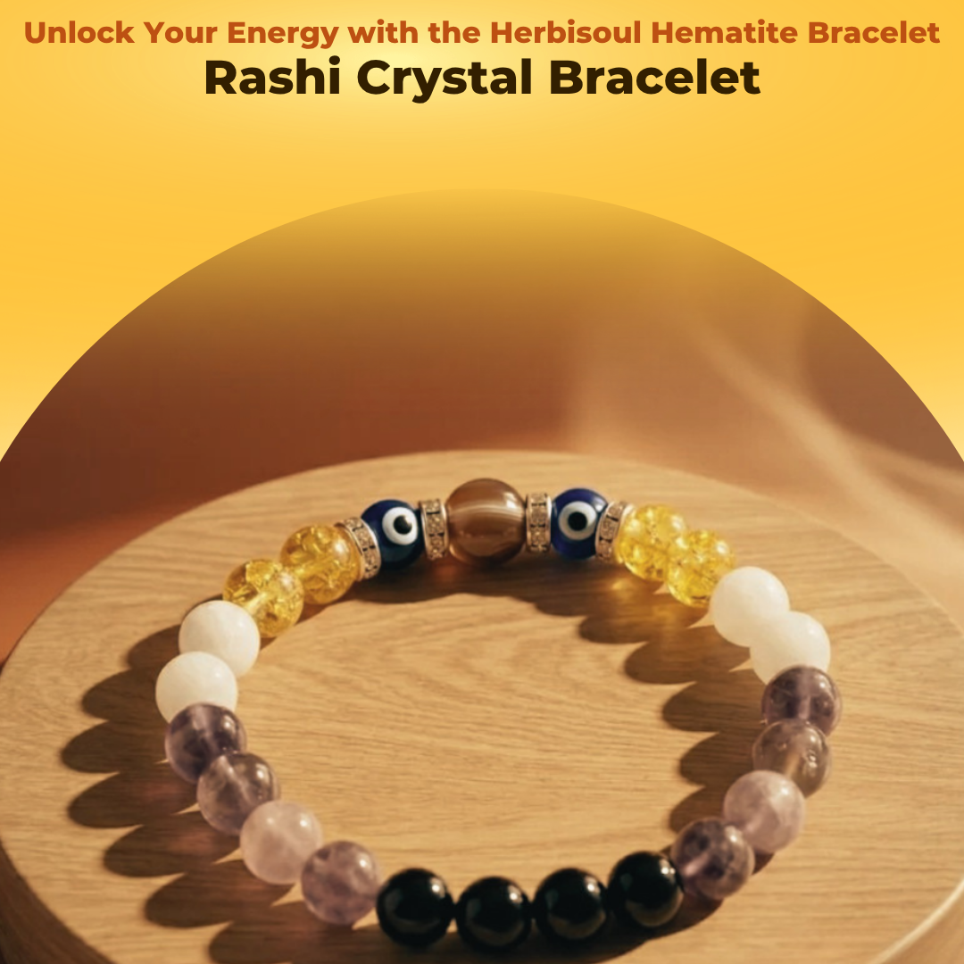 Original Stones Hematite Rashi Bracelet With Verified Lab Certificate Card