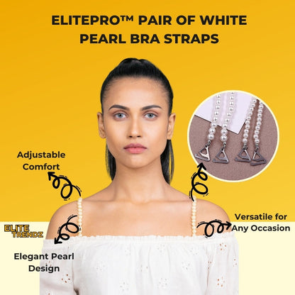 ELITEPRO™ PAIR OF WHITE PEARL BRA STRAPS